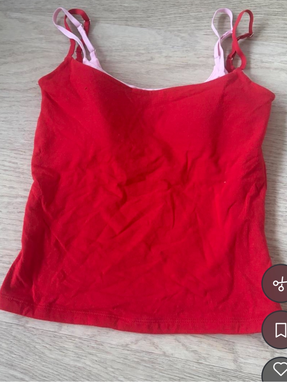 Abercrombie & Fitch Red Camisole with Pink Double Straps